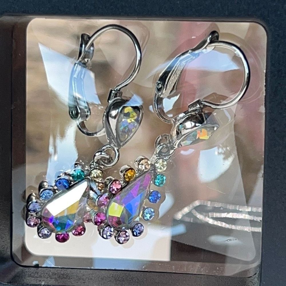 Kirks Folly Rainbow Tears Aura Borealis Lever-back Earrings - Picture 4 of 9